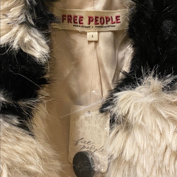 Free People x REVOLVE Jade Cow Fur Coat in Black & White - Picture 14 of 16